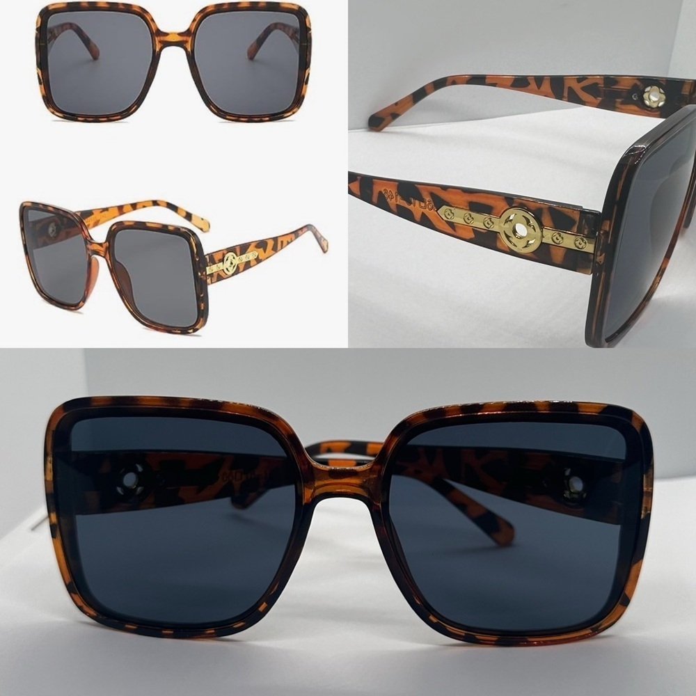 🔥 NWT Trendy Oversized Square Tortoiseshell Sunglasses UV400 Protection 🔥